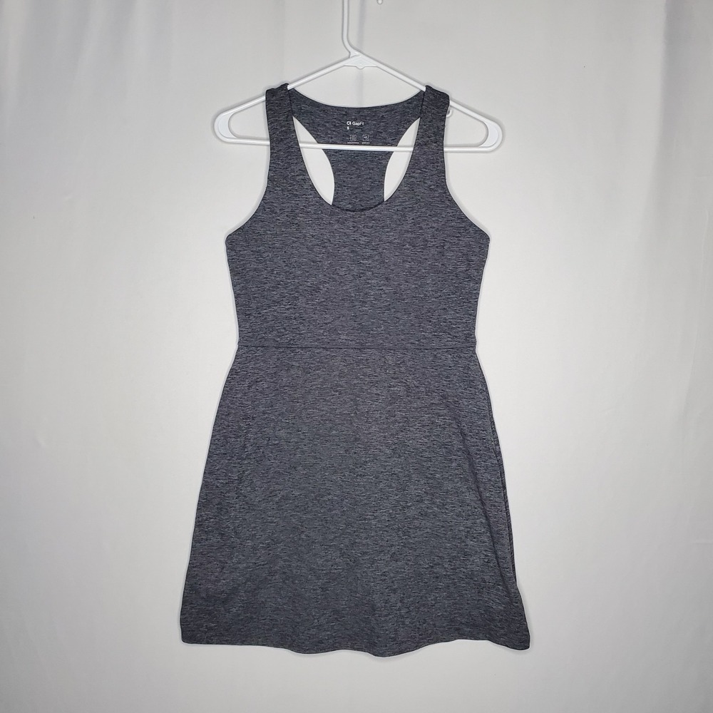 Gap Fit Romper Dress Small Gray Knit Athleisure Activewear Pickleball‎ Tennis